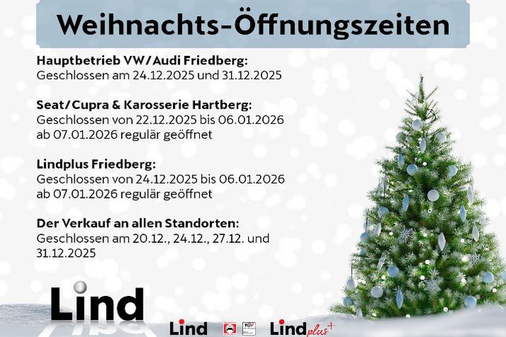 Weihnachts-Öffnungszeiten